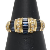 K18YG イエローゴールド サファイア1.16ct ダイヤ0.20ct リング 指輪 レディース 15号 【中古】